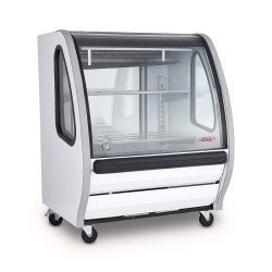 VITRINA DELICATESSEN VIDRIO PANORAMICO BLANCA TEM100